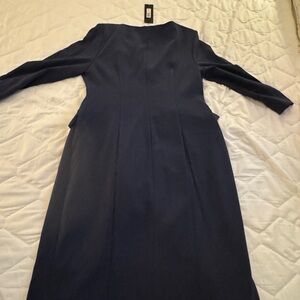 Donna Karan Midnight Blue Long Sleeve Dress